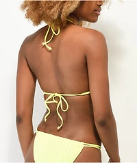 Damsel Heidi Fancy Neon Yellow Rib Triangle Bikini Top