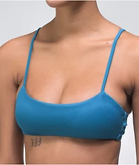 Damsel Kate Atlas Blue Ribbed Bralette Bikini Top