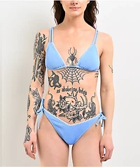 Damsel Meg Stitched Blue Triangle Bikini Top