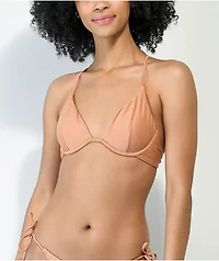 Damsel Nia Crosshatch Nude Triangle Bikini Top