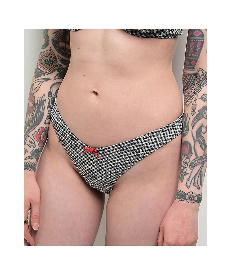 Damsel Rosie Black & White Gingham High Leg Bikini Bottom