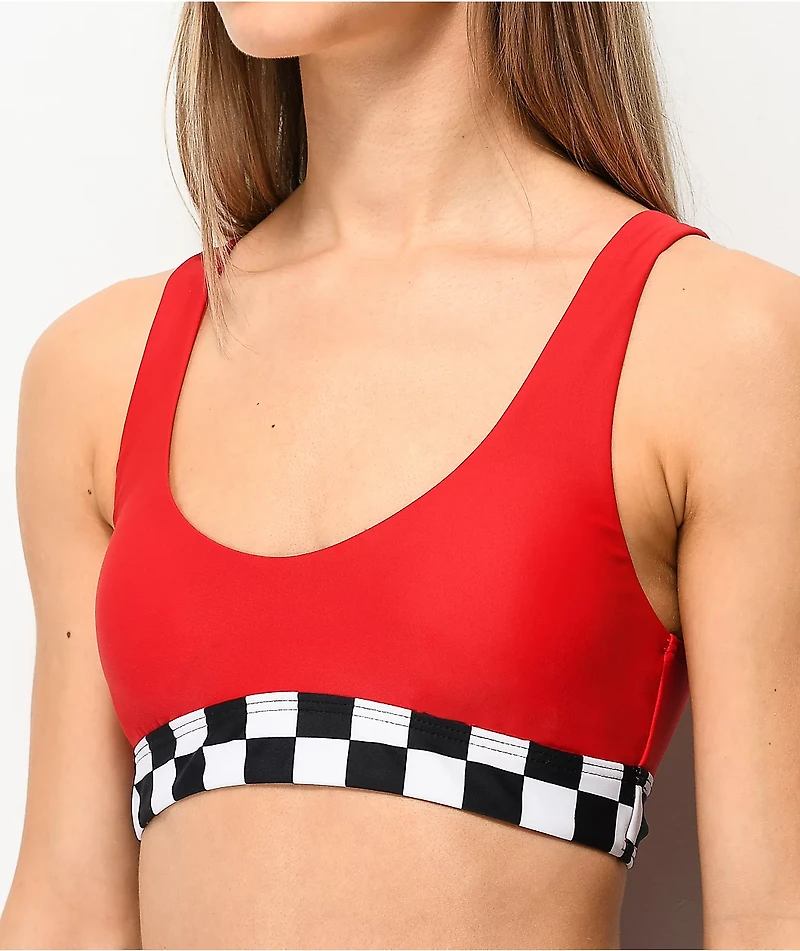Damsel Tana Checkered Red Bikini Top