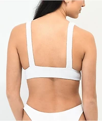 Damsel White Mini Ruffle Sport Bikini Top