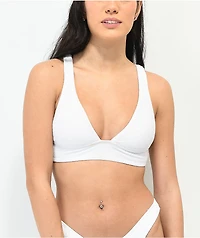 Damsel White Mini Ruffle Sport Bikini Top