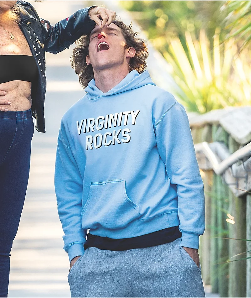 Danny Duncan Virginity Rocks Light Blue & White Hoodie
