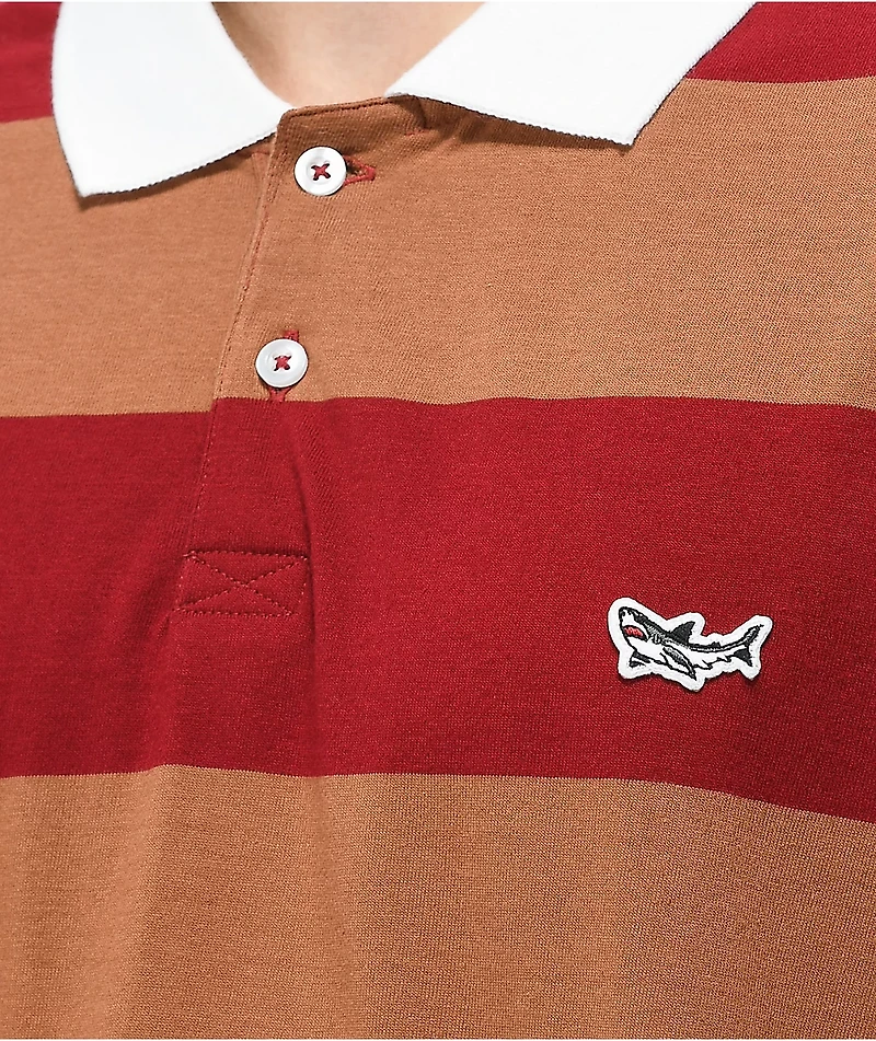 Dark Seas Amato Burgundy Rugby Shirt