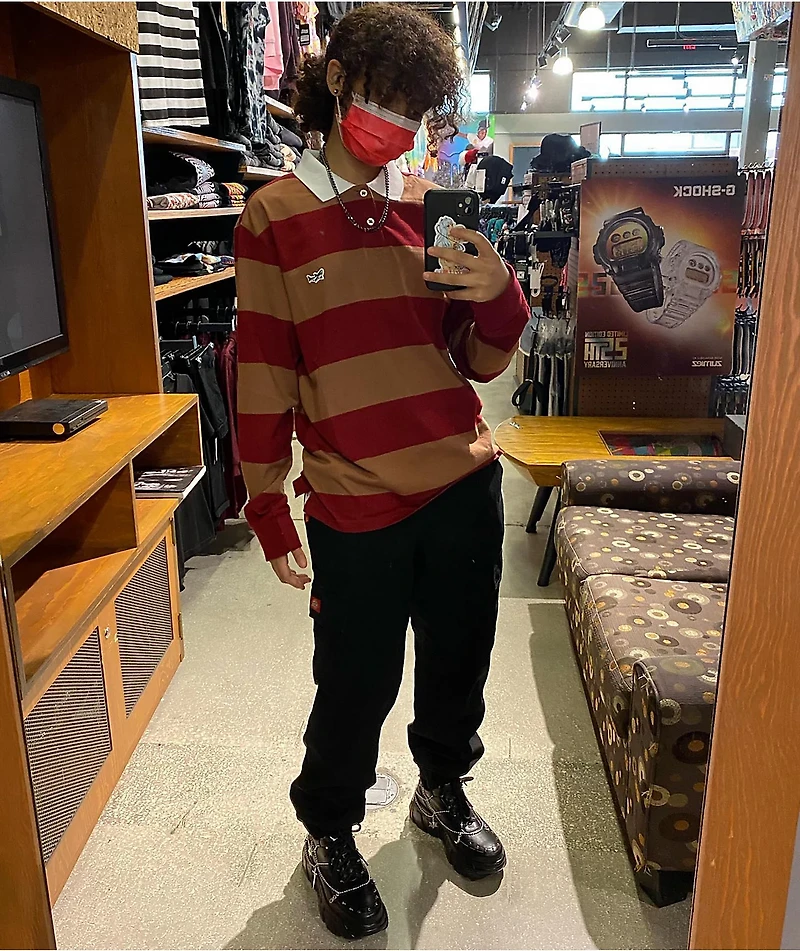 Dark Seas Amato Burgundy Rugby Shirt