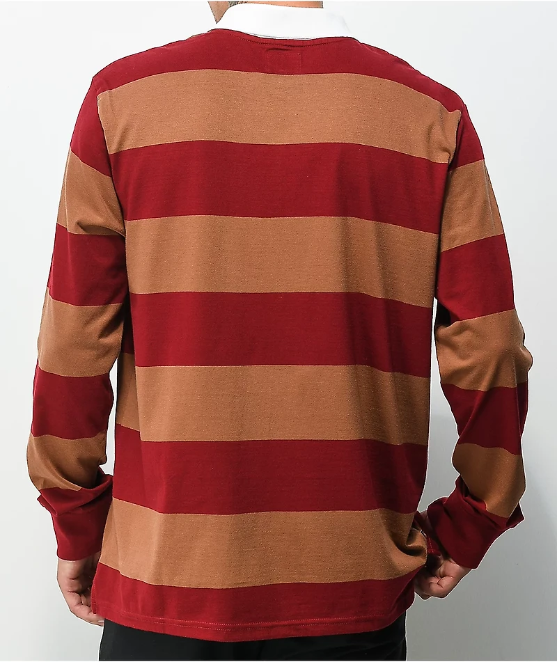 Dark Seas Amato Burgundy Rugby Shirt