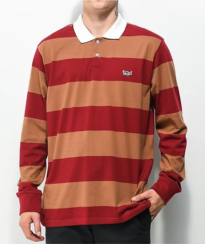 Dark Seas Amato Burgundy Rugby Shirt