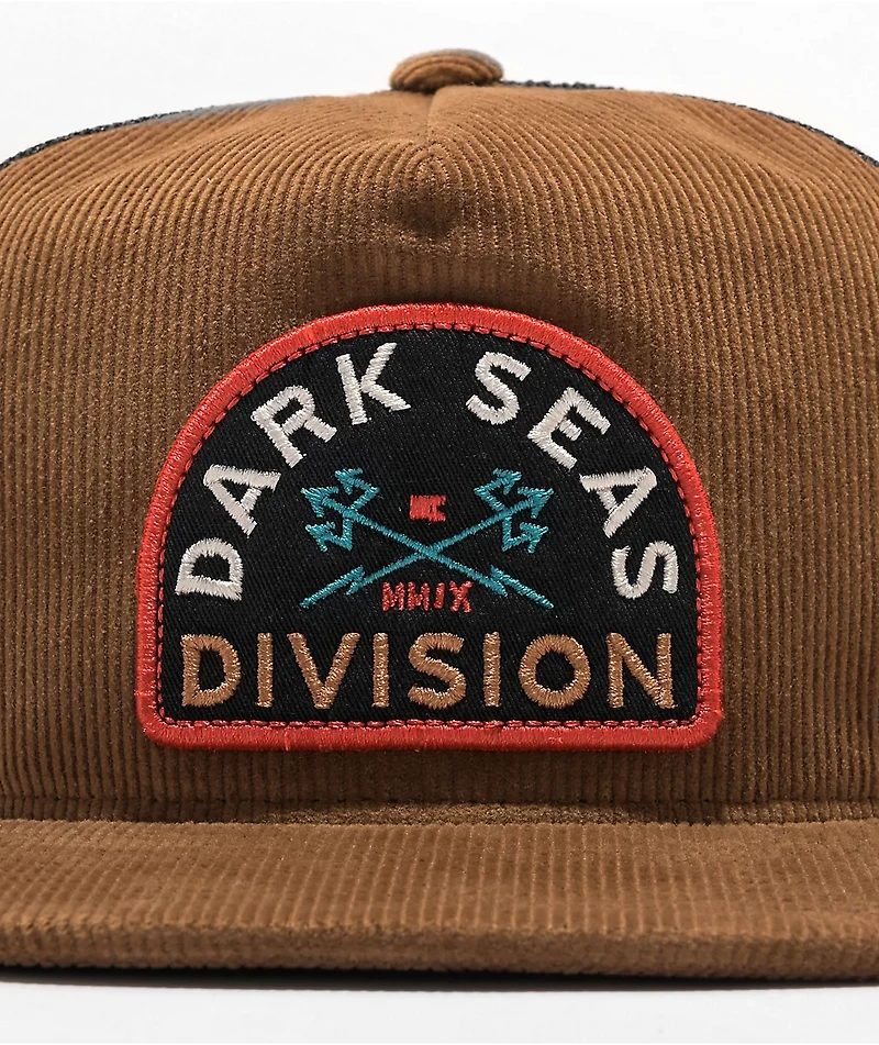 Dark Seas Broadway Brown Corduroy Trucker Hat