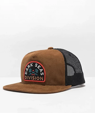 Dark Seas Broadway Brown Corduroy Trucker Hat