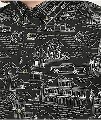 Dark Seas Castillo Black Short Sleeve Button Up Shirt