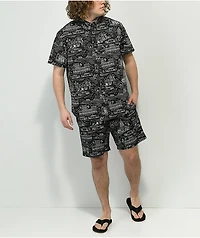 Dark Seas Castillo Black Short Sleeve Button Up Shirt