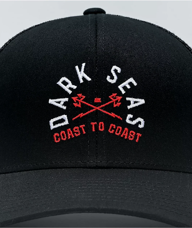 Dark Seas Everyday Black Trucker Hat