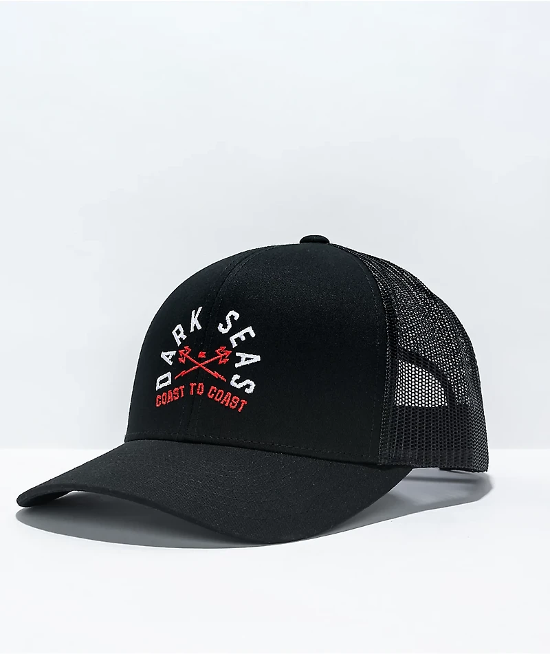 Dark Seas Everyday Black Trucker Hat