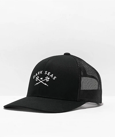 Dark Seas Murre Black Trucker Hat