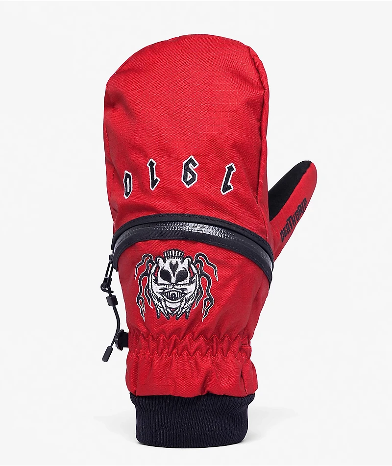 Deathgrip x 1910 Ghoul Red & Black Snowboard Mittens