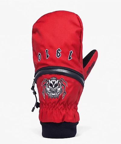 Deathgrip x 1910 Ghoul Red & Black Snowboard Mittens