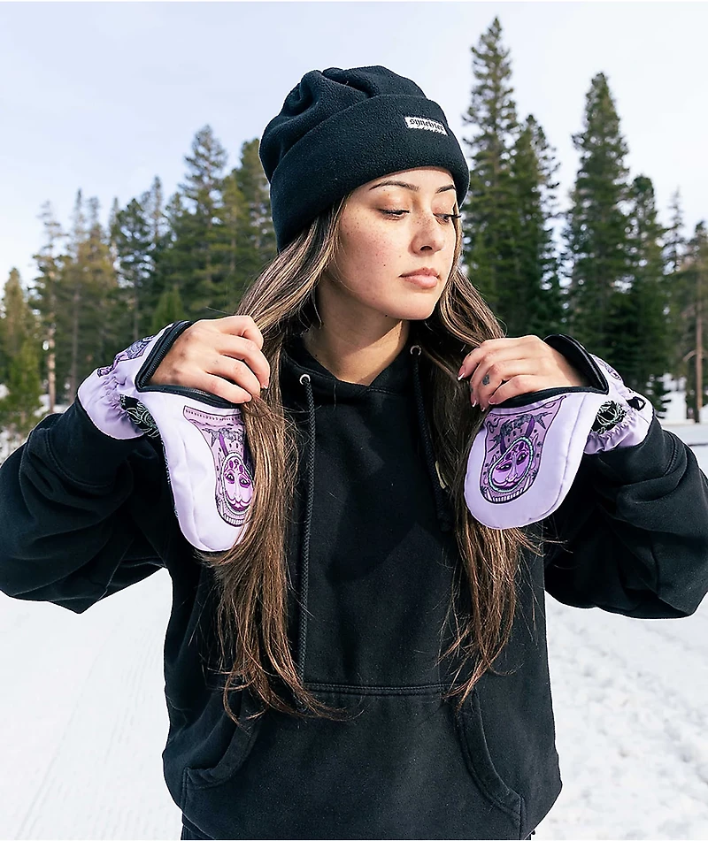 Deathgrip x Melodie Perrault Ghoul Purple Snowboard Mittens