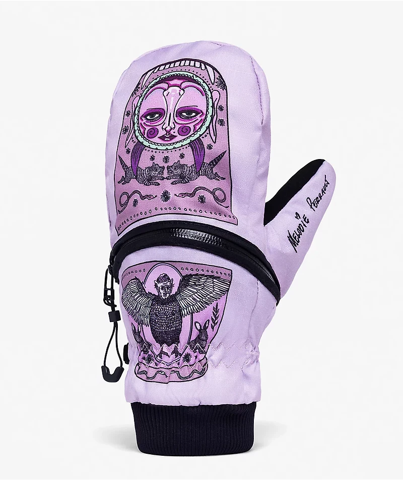Deathgrip x Melodie Perrault Ghoul Purple Snowboard Mittens