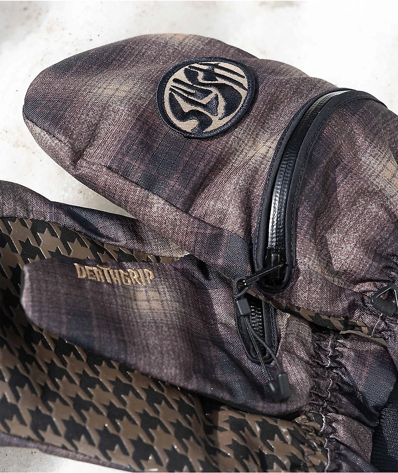 Deathgrip x SLUSH Ghoul Plaid Snowboard Mittens