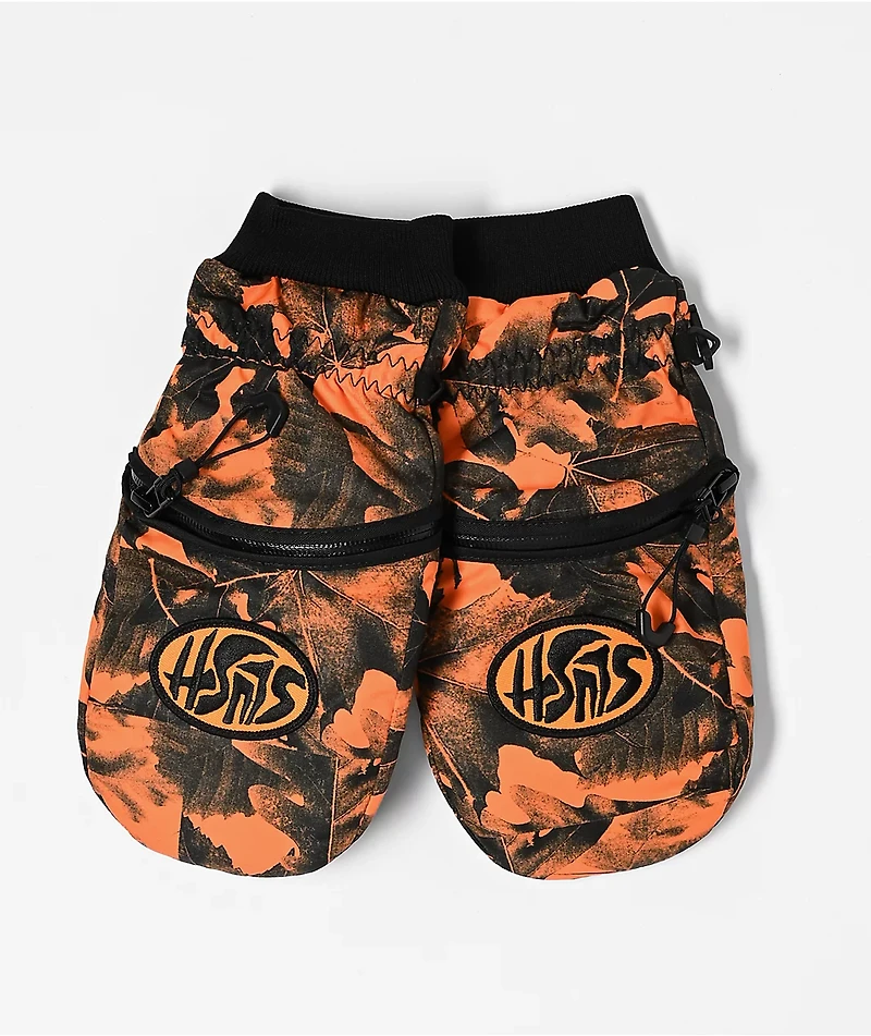 Deathgrip x Slush Ghoul Orange Camo Snowboard Mittens