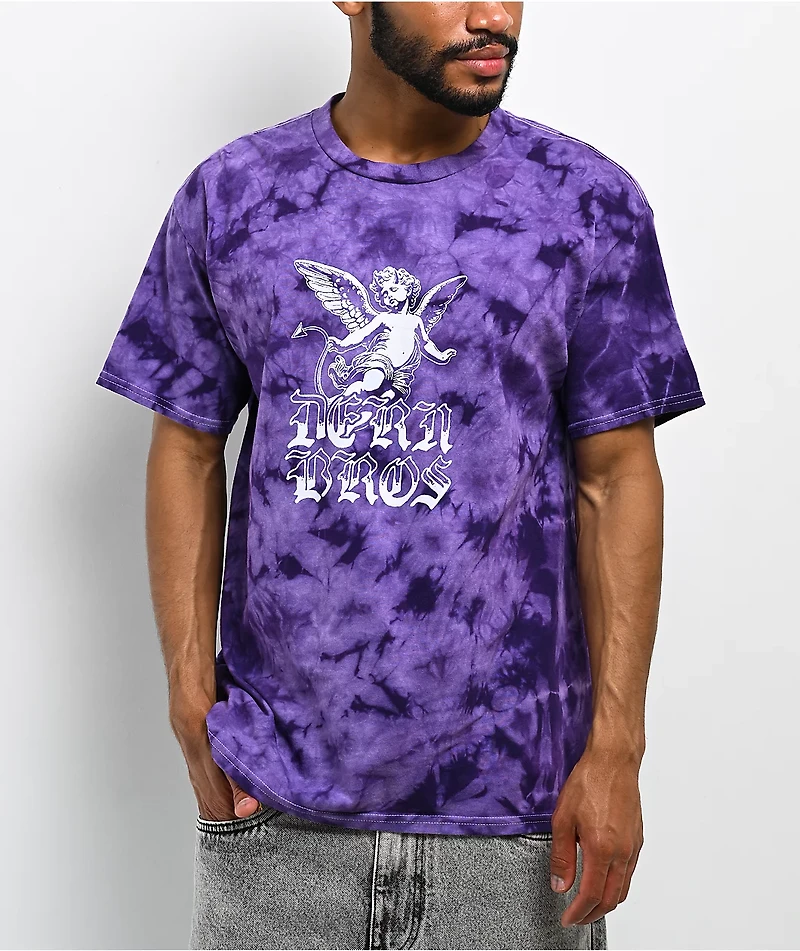Dern Bros Cherub Purple Tie Dye T-Shirt