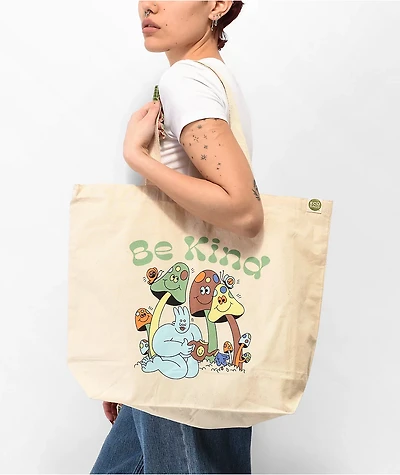 Desert Dreamer x Dreyfus Art Be Kind Mushroom Natural Tote Bag