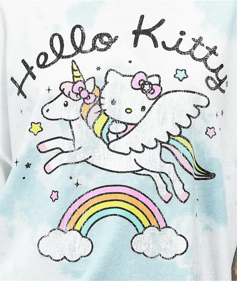 Desert Dreamer x Hello Kitty Unicorn Blue Tie Dye T-Shirt