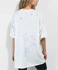 Desert Dreamer x Smiley Face Pink & White Tie Dye T-Shirt
