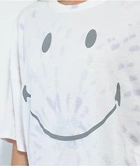 Desert Dreamer x Smiley Face Pink & White Tie Dye T-Shirt
