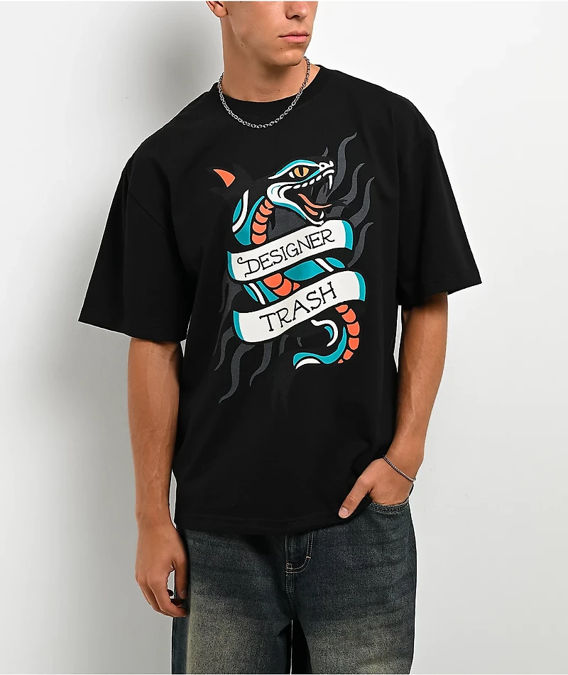 Designer Trash Serpentine Black T-Shirt