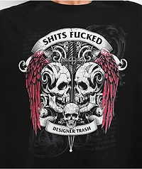 Designer Trash Skull Fucked Black T-Shirt