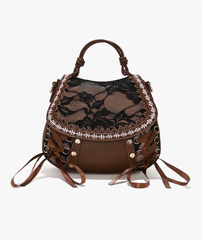 DiFerdinando Lacebound Brown Handbag