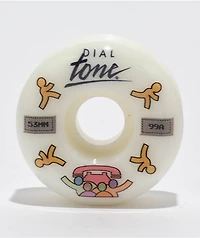 Dial Tone AOL 53mm 99a White Skateboard Wheels