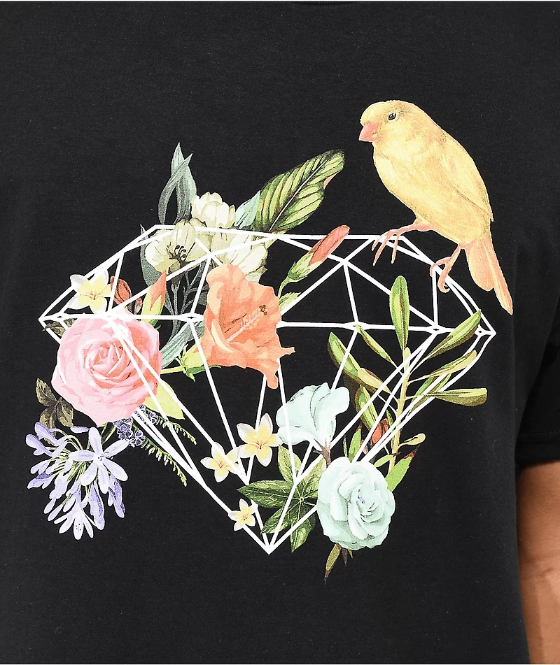 Diamond Supply Co. Canary Flowers Black T-Shirt