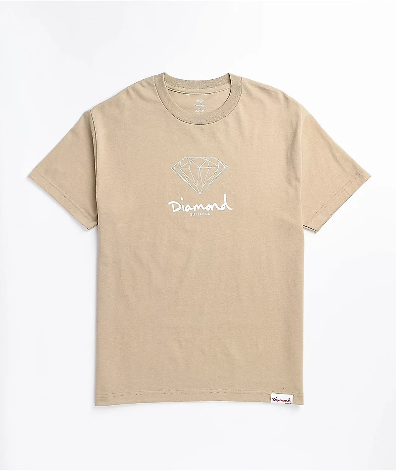 Diamond Supply Co. Center Sign Tan T-Shirt