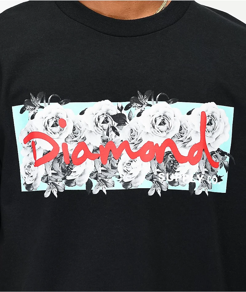 Diamond Supply Co. Dead Roses Box Logo Black T-Shirt