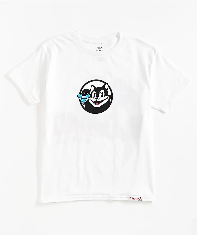 Diamond Supply Co. Kids Cat White T-Shirt