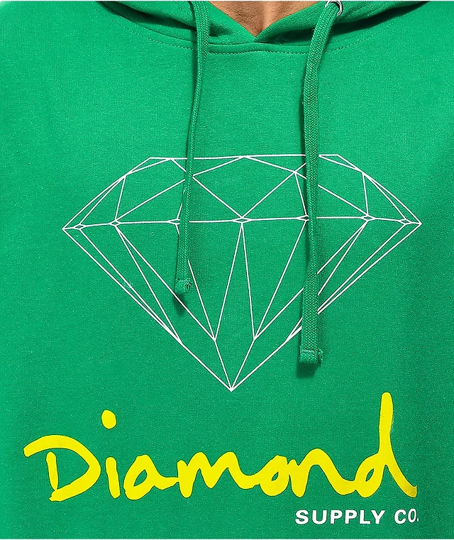 Diamond Supply OG Sign Green Hoodie at Hamilton Place in