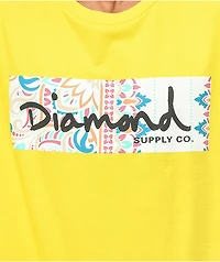 Diamond Supply Co. Patchwork Box Logo Yellow T-Shirt