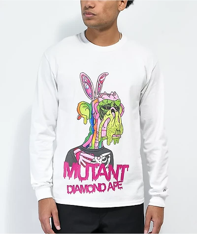 Diamond Supply Co. x Ape Mutant Bunny White Long Sleeve T-Shirt