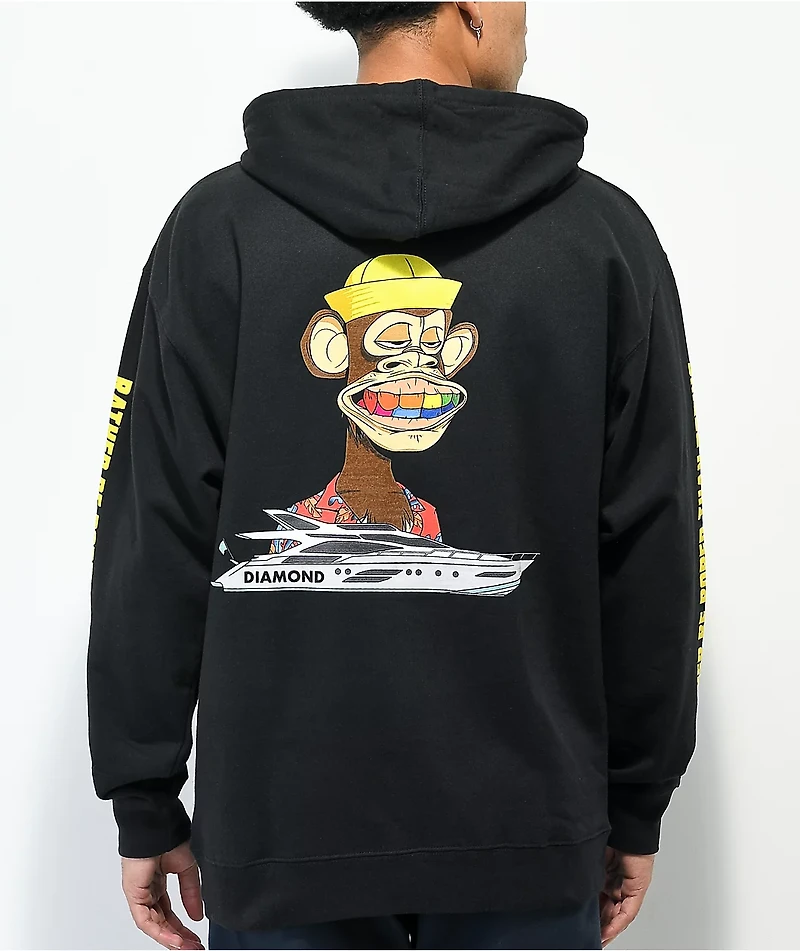 Diamond Supply Co. x Ape Rainbow Grill Black Hoodie