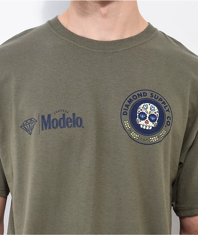 Diamond Supply x Modelo Sugar Skull Green T-Shirt MainPlace Mall