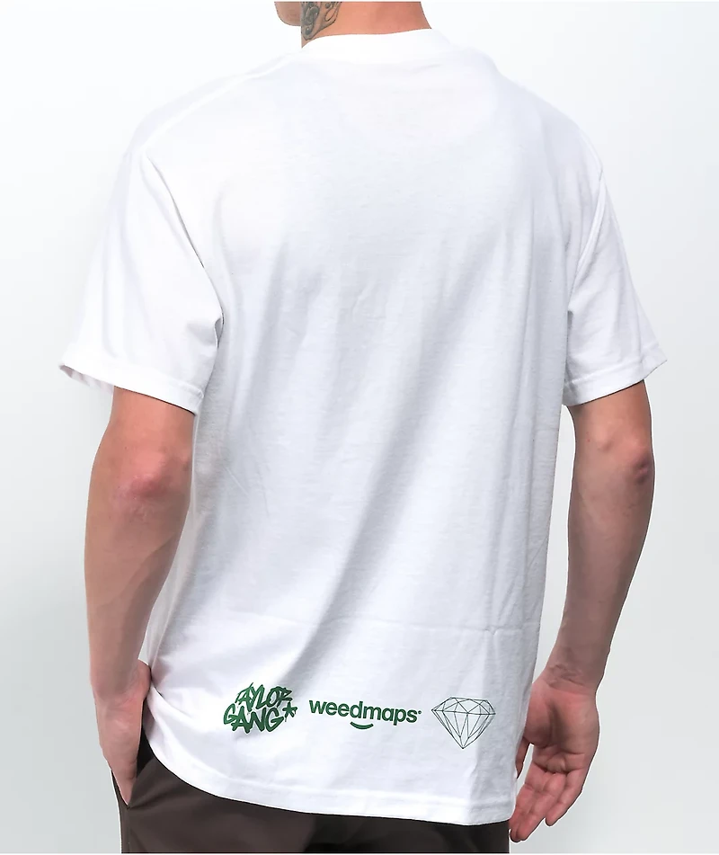 Diamond Supply Co. x Taylor Gang Weedmaps Orange Kush White T-Shirt