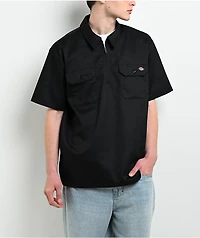 Dickies Black Quarter Zip Work Shirt