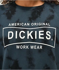 Dickies Blue & Black Tie Dye Cropped Crewneck Sweatshirt
