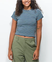 Dickies Blue Stripe Crop T-Shirt