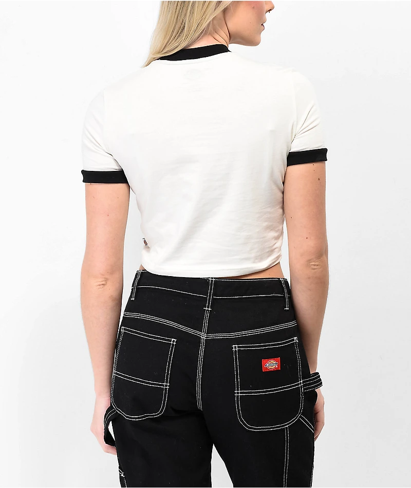 Dickies Cloud Ringer White Crop T-Shirt
