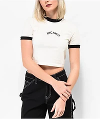Dickies Cloud Ringer White Crop T-Shirt